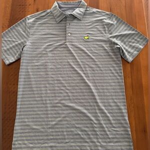 Masters Gray Striped Polo Shirt